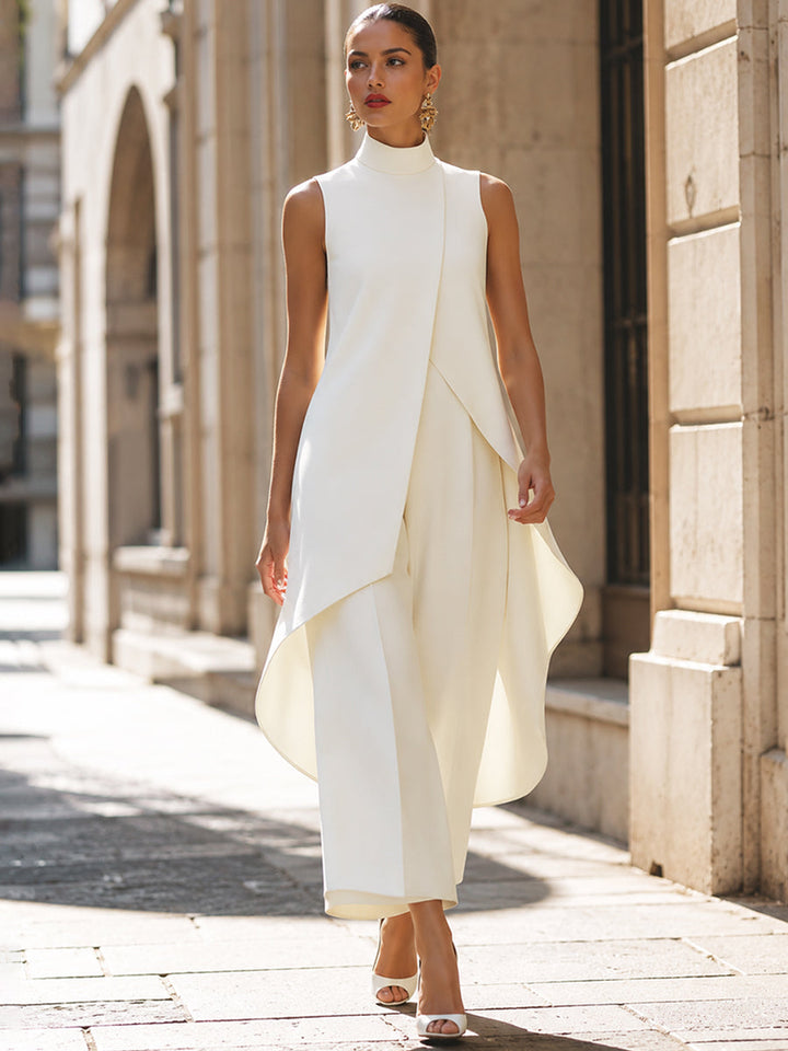 Loretta - Sculpted Asymmetric High-Neck Co-ord Set
