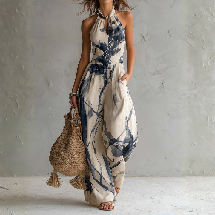 Elodiea - Lightweight Ink-Effect Jumpsuit