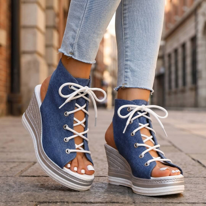 Layla - Elevated Lace-Up Wedge Sandals