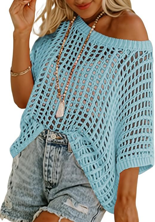Hallie - Airy Openwork Knit Top