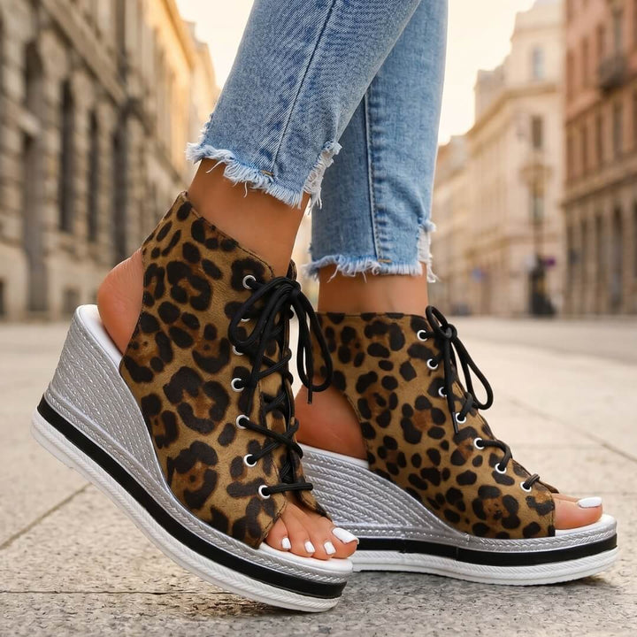 Layla - Elevated Lace-Up Wedge Sandals