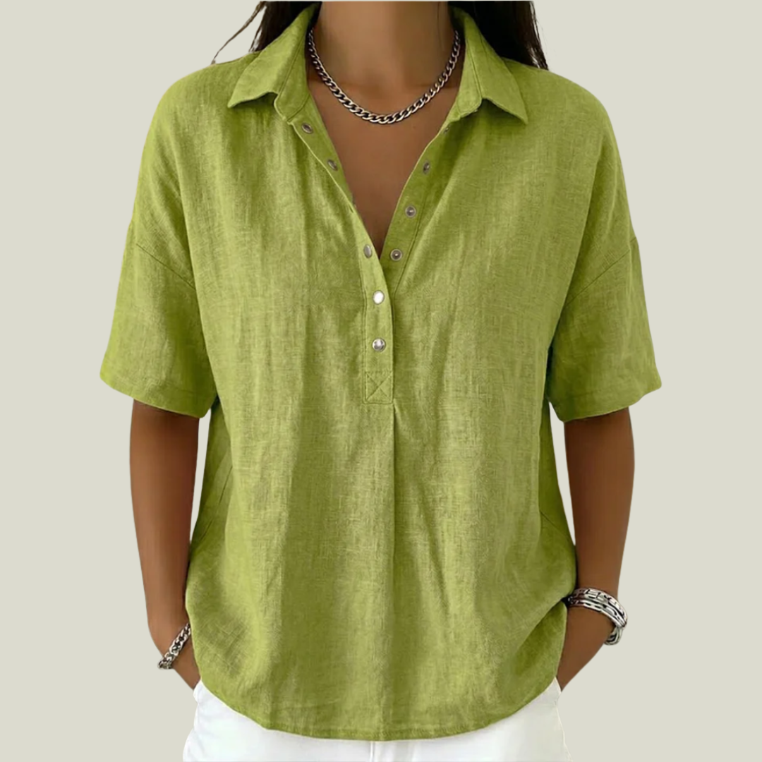 Nina - Soft-Touch Collared Blouse