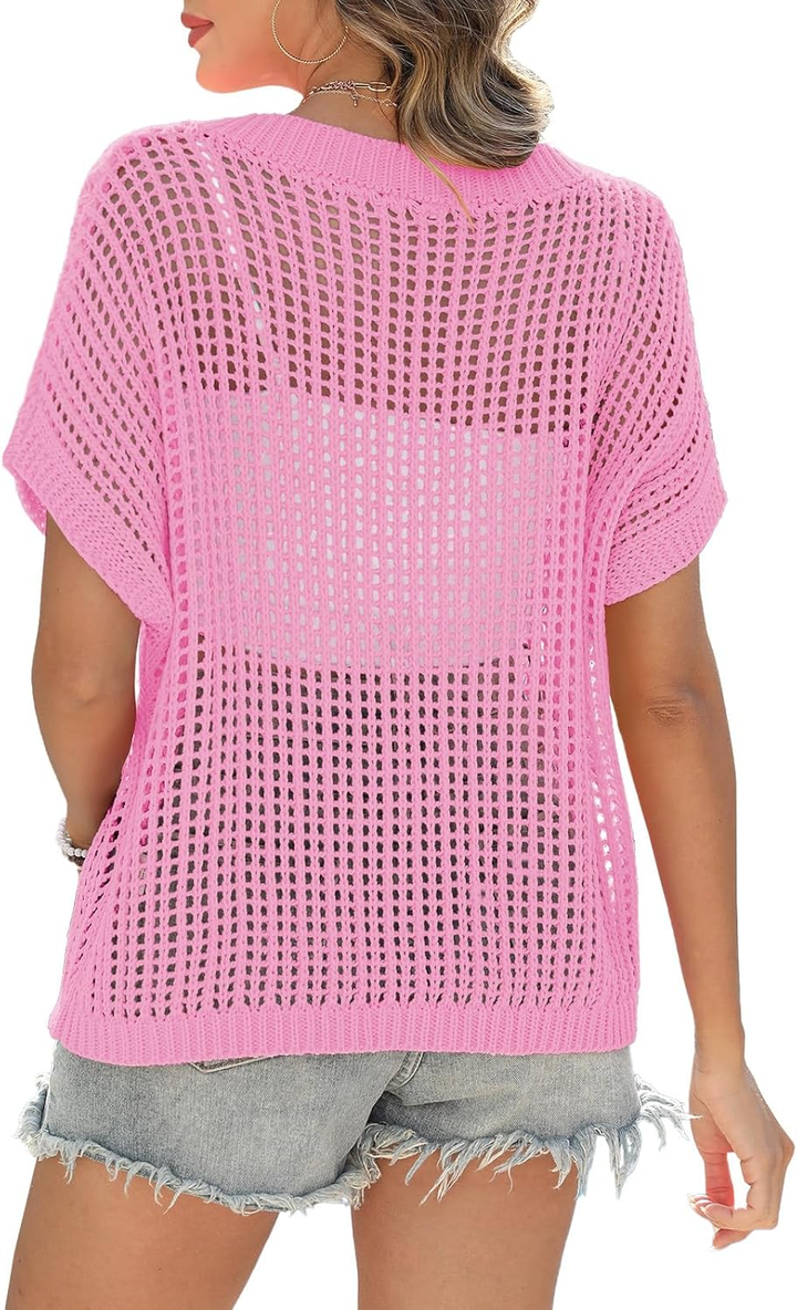 Hallie - Airy Openwork Knit Top