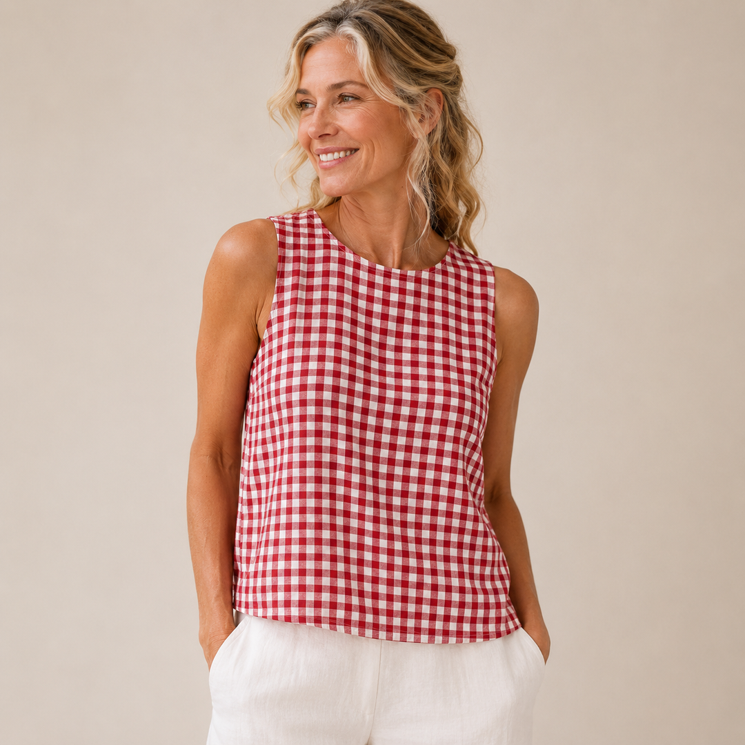 Vera - Airy Checked Sleeveless Top