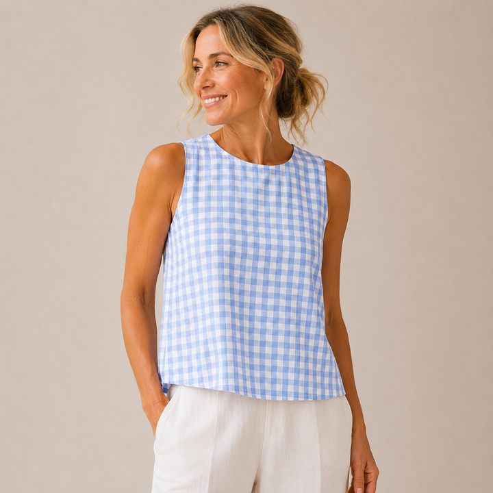 Vera - Airy Checked Sleeveless Top