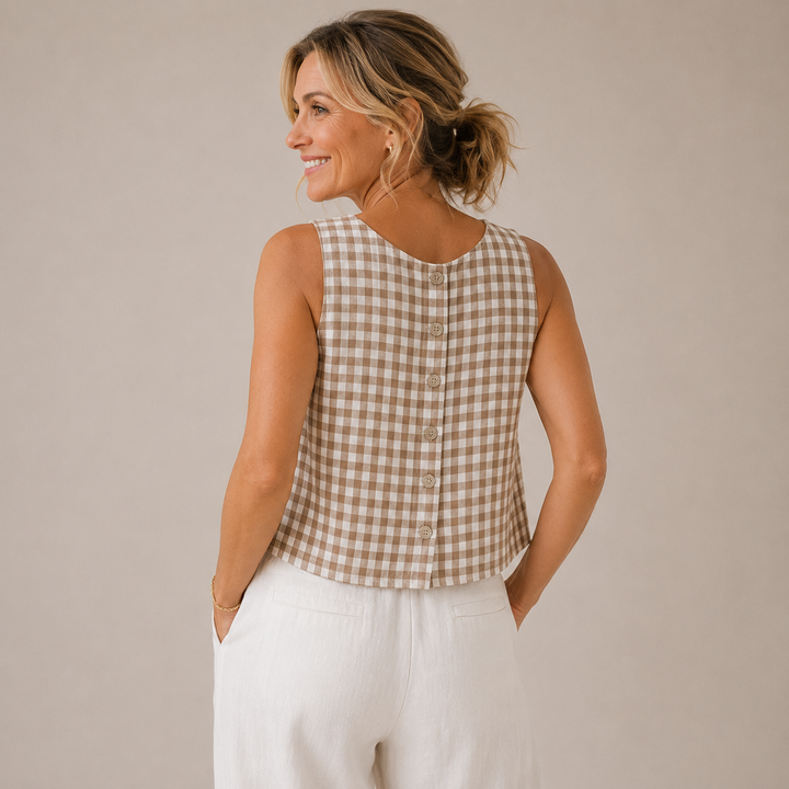 Vera - Airy Checked Sleeveless Top