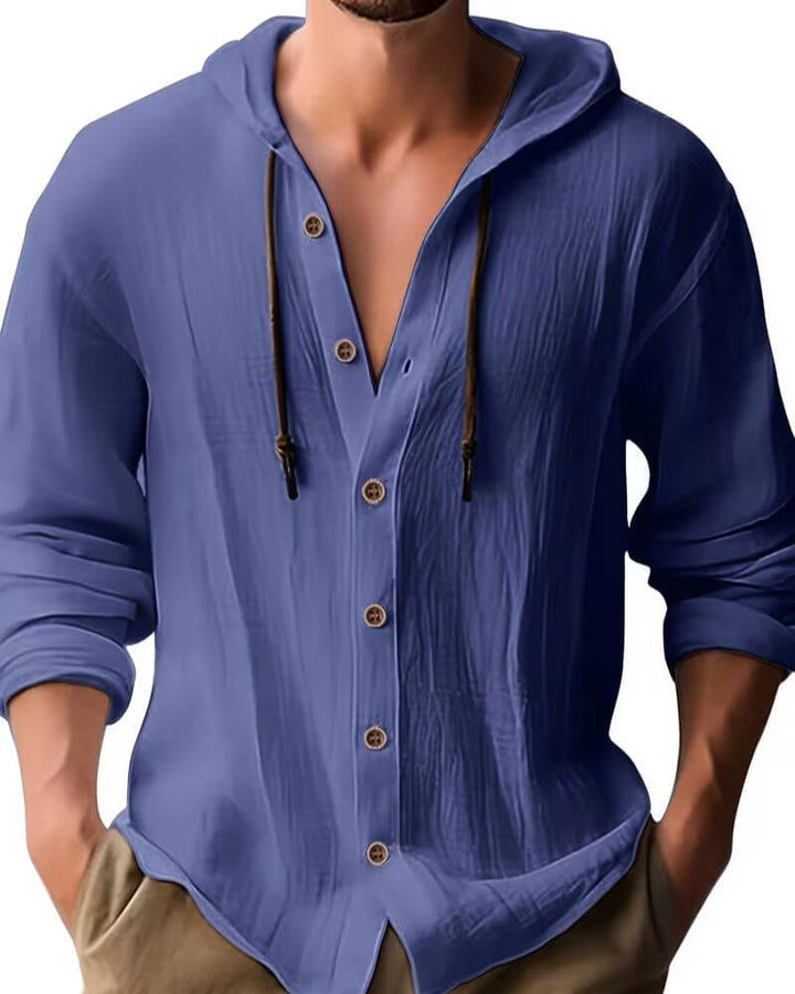 Fraser - Soft-Touch Hooded Henley T-Shirt