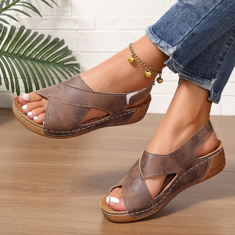 Lacey - Cross Strap Comfort Sandals