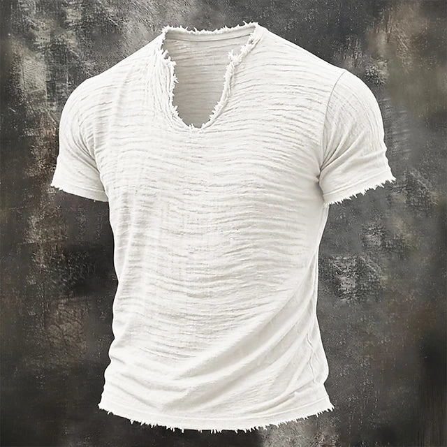 Jarrett - Textured V-Neck T-Shirt